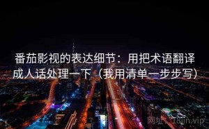 番茄影视的表达细节：用把术语翻译成人话处理一下（我用清单一步步写）